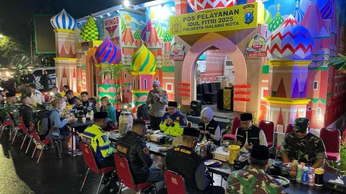 Polresta Malang Kota dan Forkopimda Sahur Bersama di Pos Pelayanan Mudik, Perkuat Sinergi Jelang Lebaran