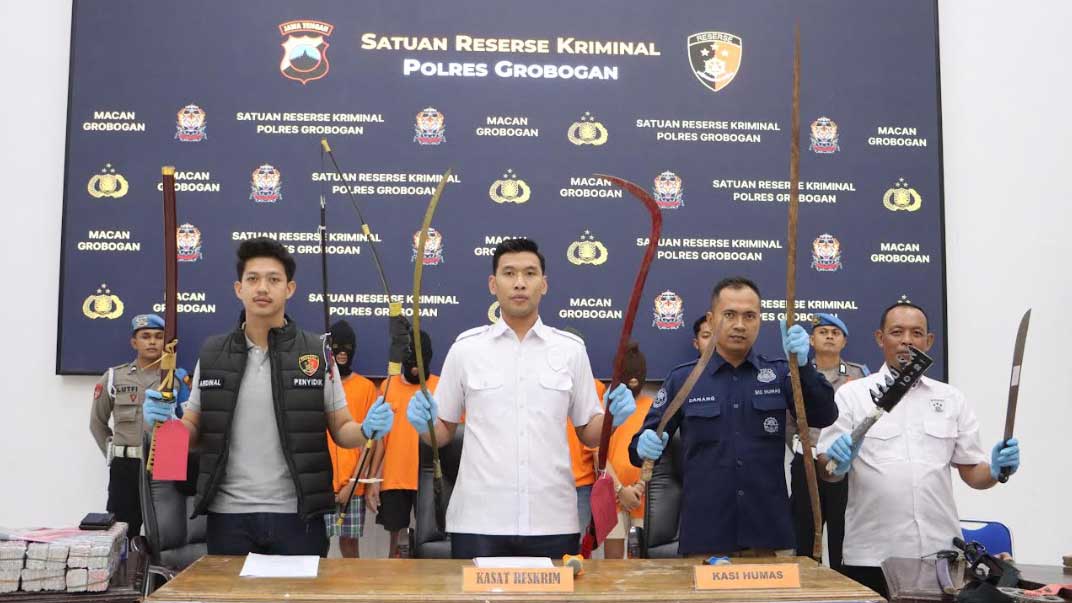 Polres Grobogan Amankan Belasan Remaja Pelaku Tawuran Perang Sarung