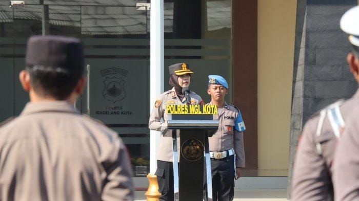 Personel Siap Siaga, Kapolres Magelang Kota Pimpin Apel Konsolidasi Operasi Ketupat