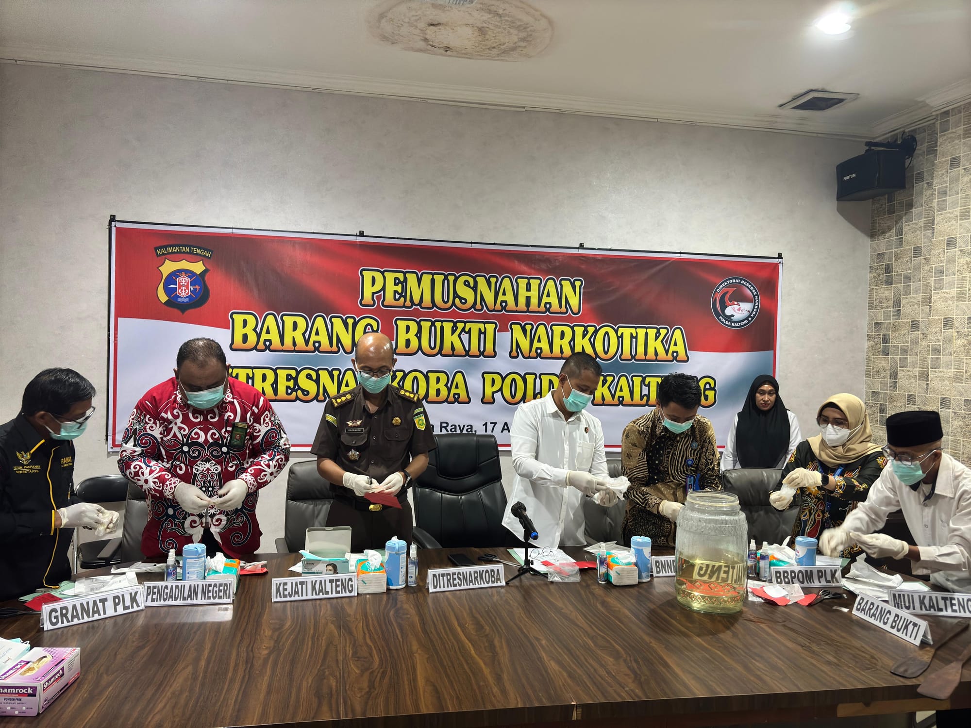Polda Kalteng Gulung 7 Kasus Narkoba, 274,6 Gram Sabu Dimusnahkan