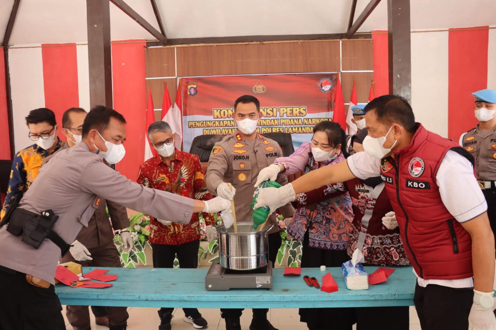 Polres Lamandau Gelar Press Release dan Pemusnahan Barang Bukti Narkotika