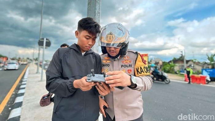 Kapolres Klaten Gunakan Drone untuk Pantau Arus Mudik Tol Prambanan, Antisipasi Kepadatan