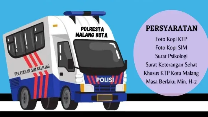 SIM Keliling Malang Hari Ini di Kecamatan Klojen, Catat Jam dan Syaratnya