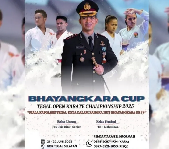 Hari Bhayangkara ke-79, Polres Tegal Kota Adakan Piala Kapolres Tegal Open Karate