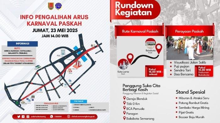 Karnaval Paskah Semarang 2025 Digelar Hari Ini, Cek Rute dan Pengalihan Arusnya