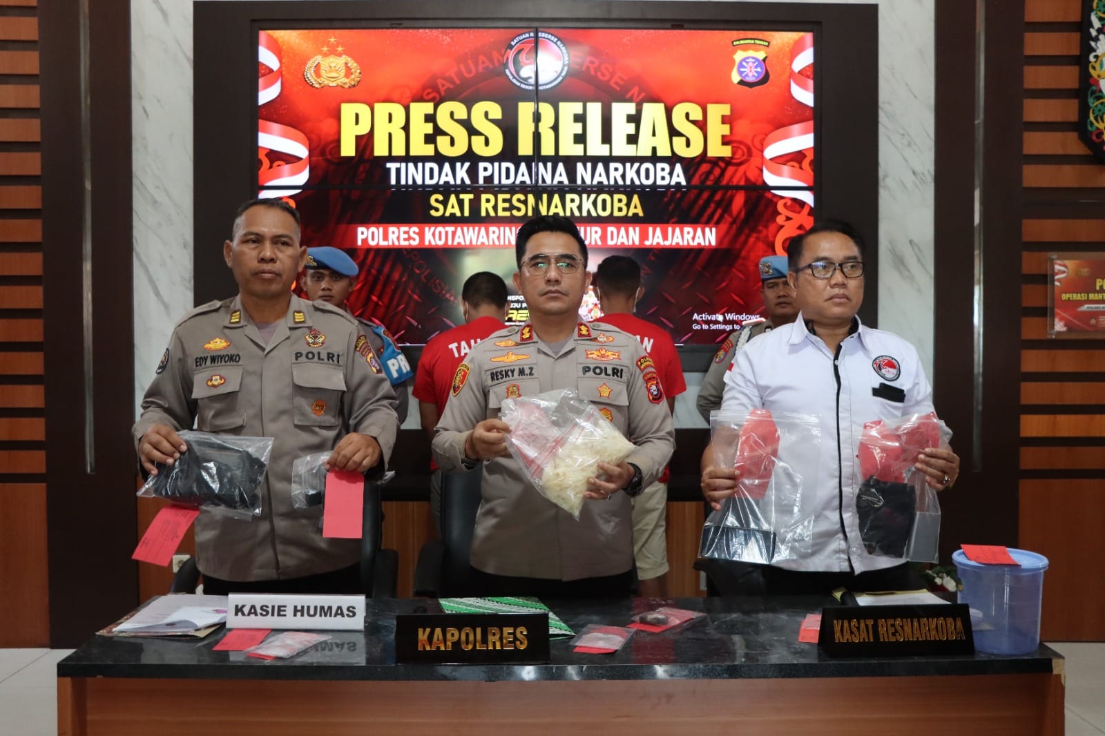 Polres Kotim Gelar Press Release Pengungkapan Kasus Narkotika Jenis Sabu