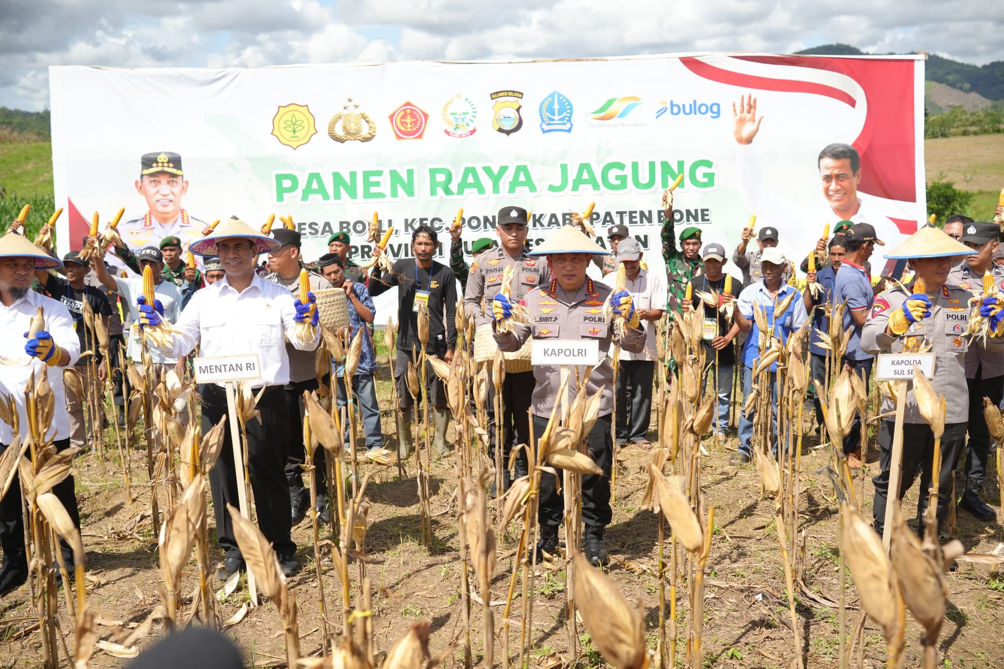 Kapolri dan Mentan Panen Raya Jagung di Bone, Perkuat Ketahanan Pangan Nasional
