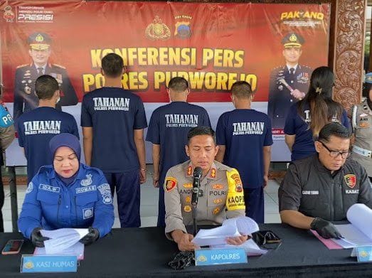 Polres Purworejo Tangkap Komplotan Pelaku Penganiayaan Brutal