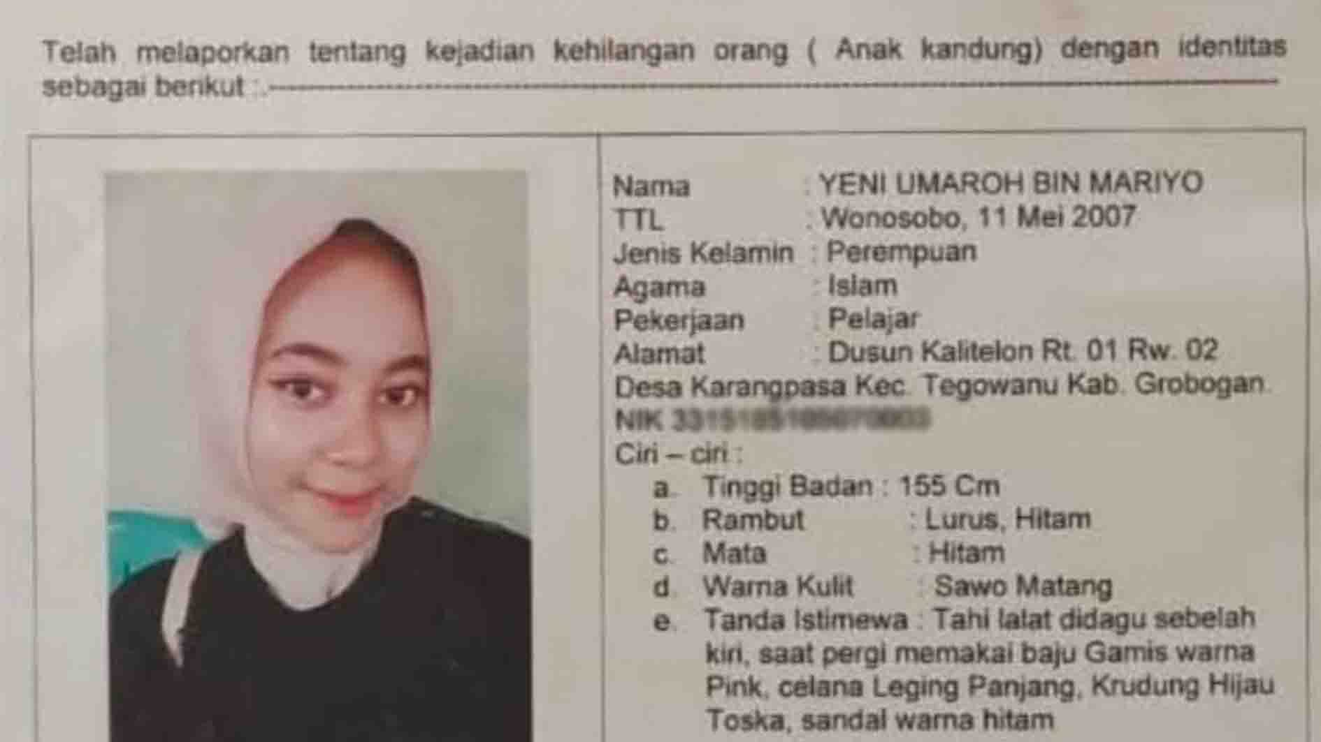 Usai Wisuda, Gadis Cantik Asal Grobogan Mendadak Hilang