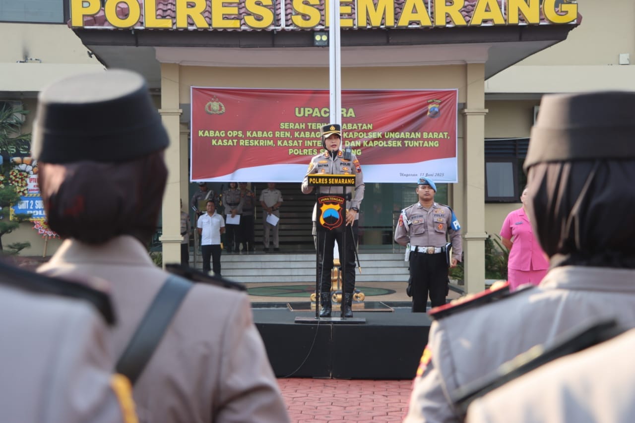 Kapolres Semarang Pimpin Sertijab, Sejumlah Pejabat Polres Alami Rotasi