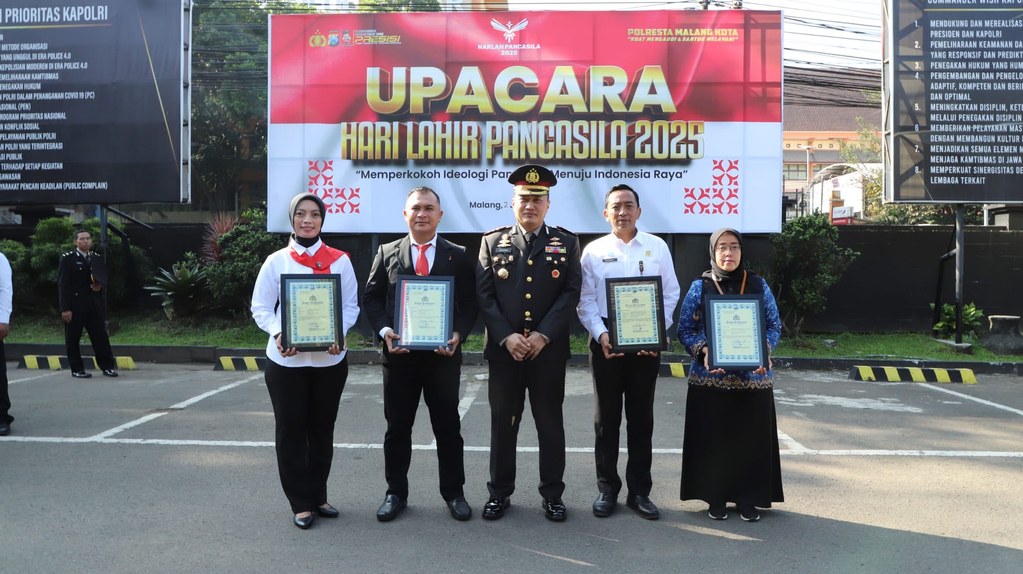 Pancasila Jadi Semangat, Polresta Malang Kota Apresiasi Anggota dan Masyarakat