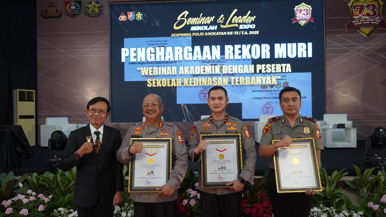 Seminar ‘Polisi dan Masyarakat’ Sespimma Angkatan 73 Cetak Rekor MURI