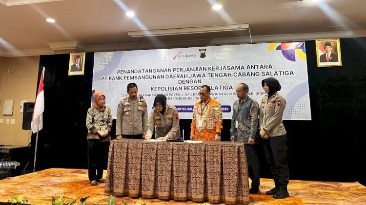 Tingkatkan Pelayanan, Bank Jateng Salatiga Gandeng Polres Salatiga untuk Payroll Gaji PNPP