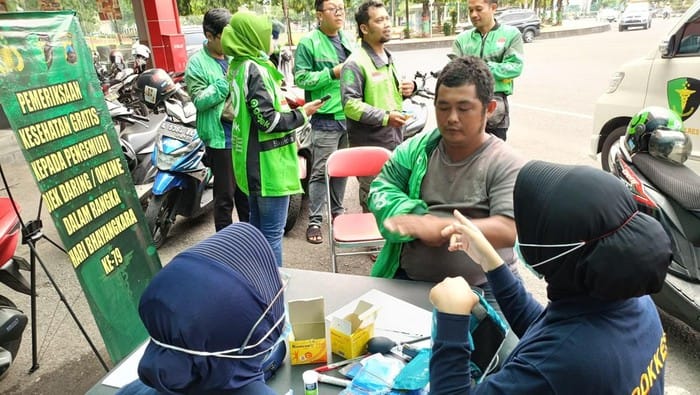 Hari Ketiga Bakkes Gratis Polda Jateng, 2.331 Driver Ojol Jalani Pemeriksaan