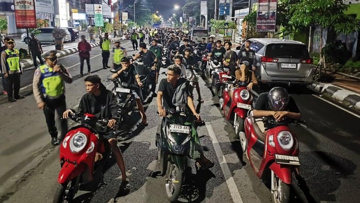 Razia Balap Liar di Kudus, 129 Motor dan 247 Remaja Diamankan Polisi