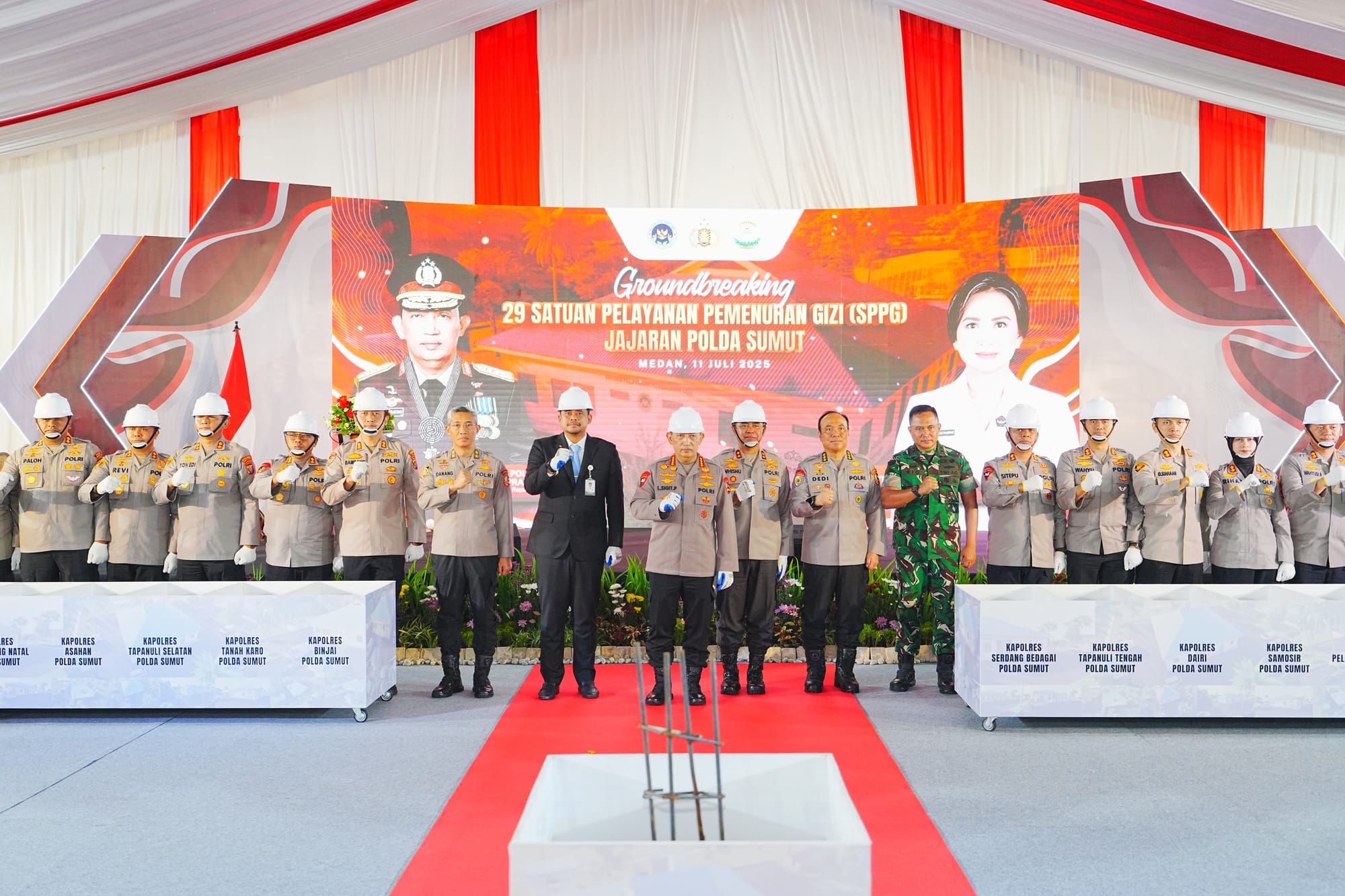 Dukung Transformasi Polri, Kapolri Resmikan Groundbreaking 29 SPPG di Polda Sumut