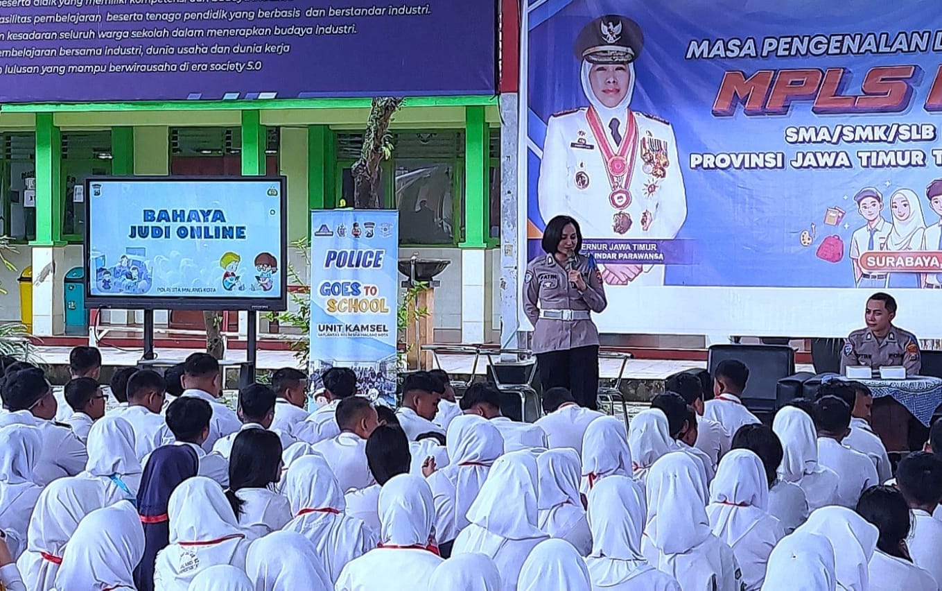 Satlantas Malang Kota Sosialisasikan Operasi Patuh Lewat Program Police Goes to School