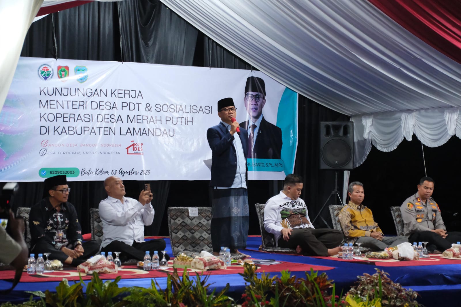 Sinergi Pusat dan Daerah, Kapolres Lamandau Hadiri Kunker Menteri Desa