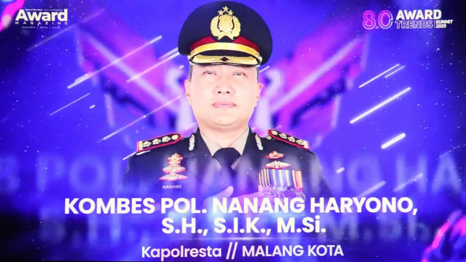 Tuntaskan Banyak Kasus Perempuan dan Anak, Kapolresta Malang Kota Raih Penghargaan Bergengsi