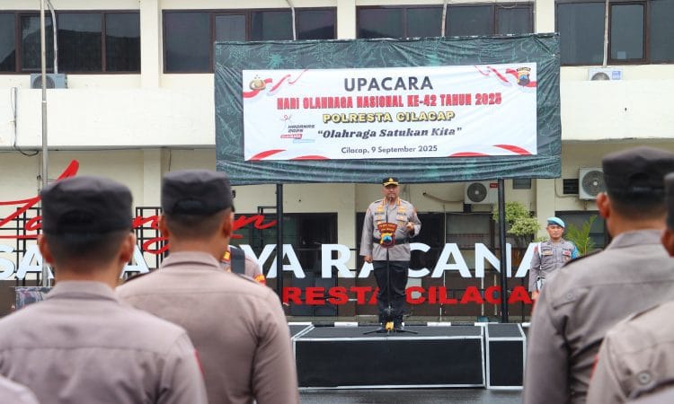 Polresta Cilacap Peringati Hari Olahraga Nasional dengan Penuh Khidmat