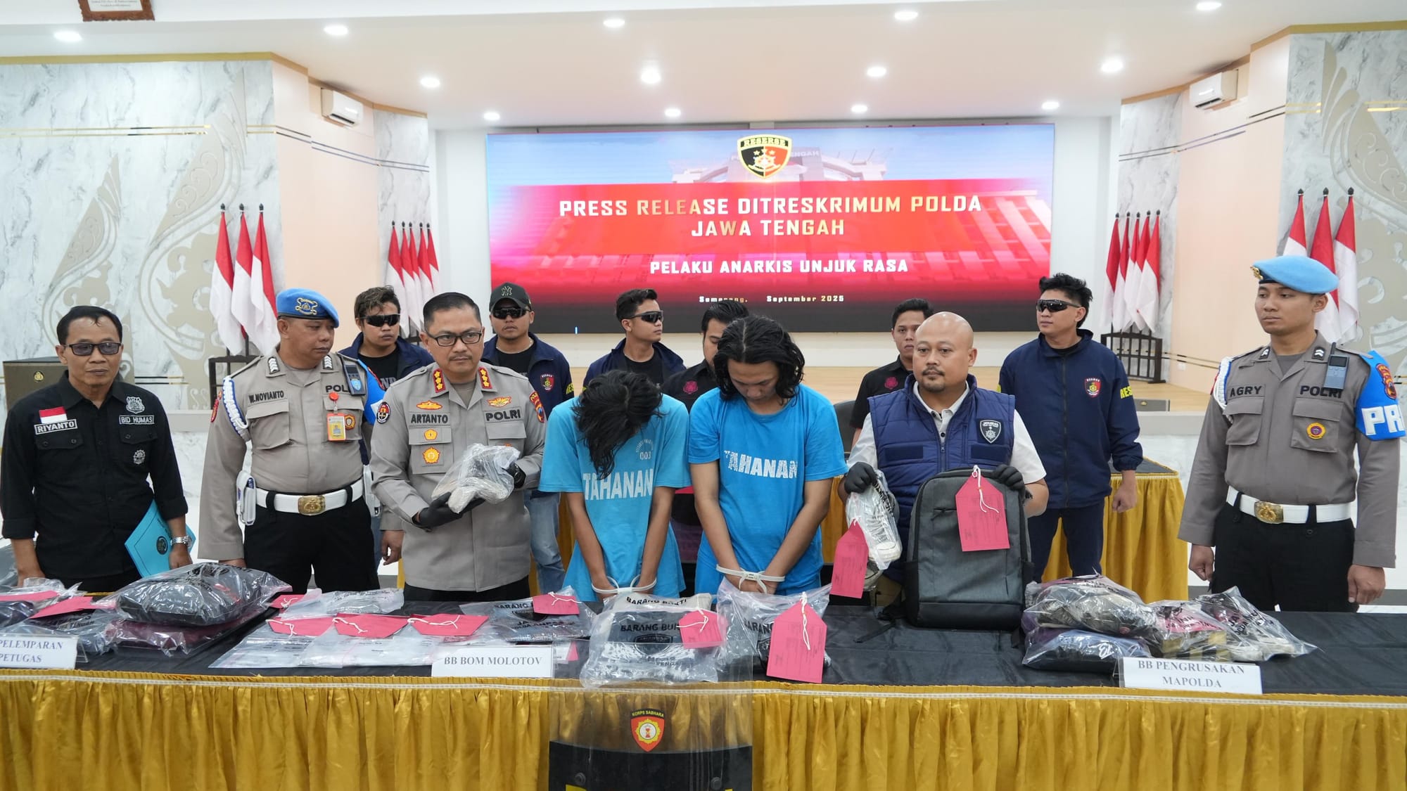 Pelempar Molotov Saat Aksi di Depan Mapolda Jateng Berhasil Diamankan Polisi