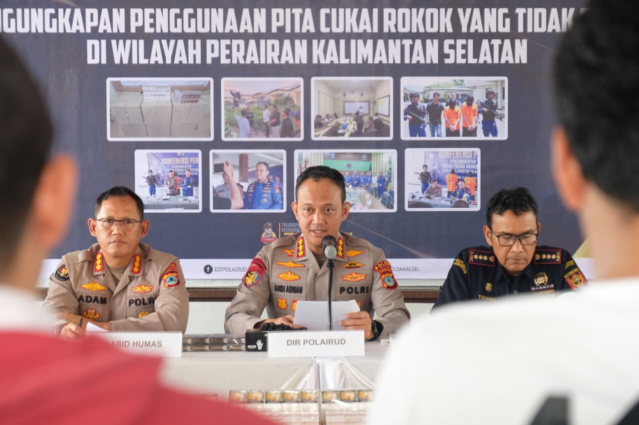 Ditpolairud Polda Kalsel Bongkar Penjualan Rokok Ilegal, 677 Ribu Batang Disita