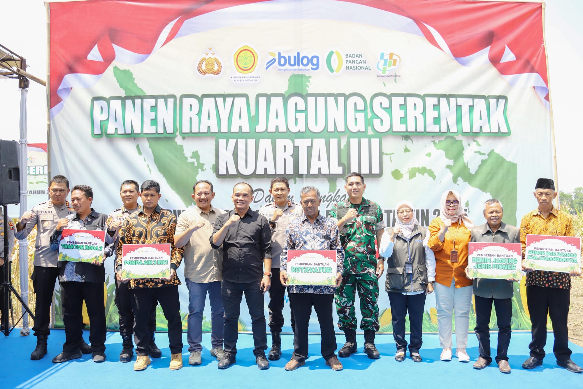 Panen Raya Jagung Serentak Kuartal III di Karanganyar Dihadiri Kapolda Jateng