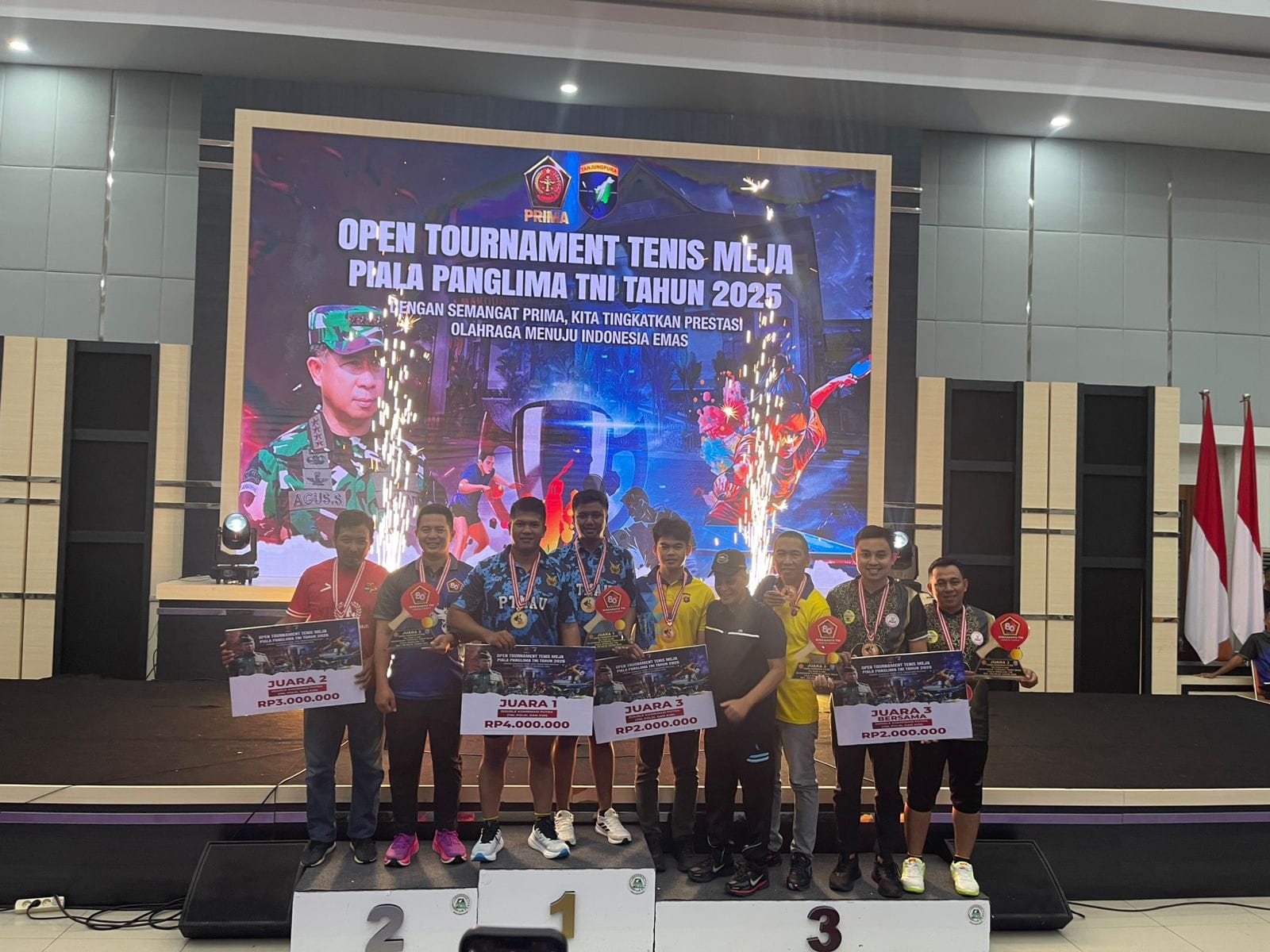 Prestasi Gemilang, Tim Tenis Meja Polda Kalteng Sabet Juara 3 Piala Panglima TNI Cup