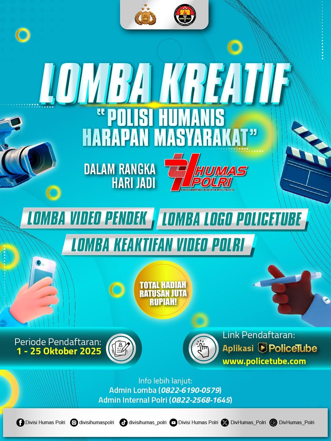 Polda Kalteng Ajak Masyarakat Ikuti Lomba Kreatif HUT Humas Polri ke-74, Dorong Citra Polisi Humanis