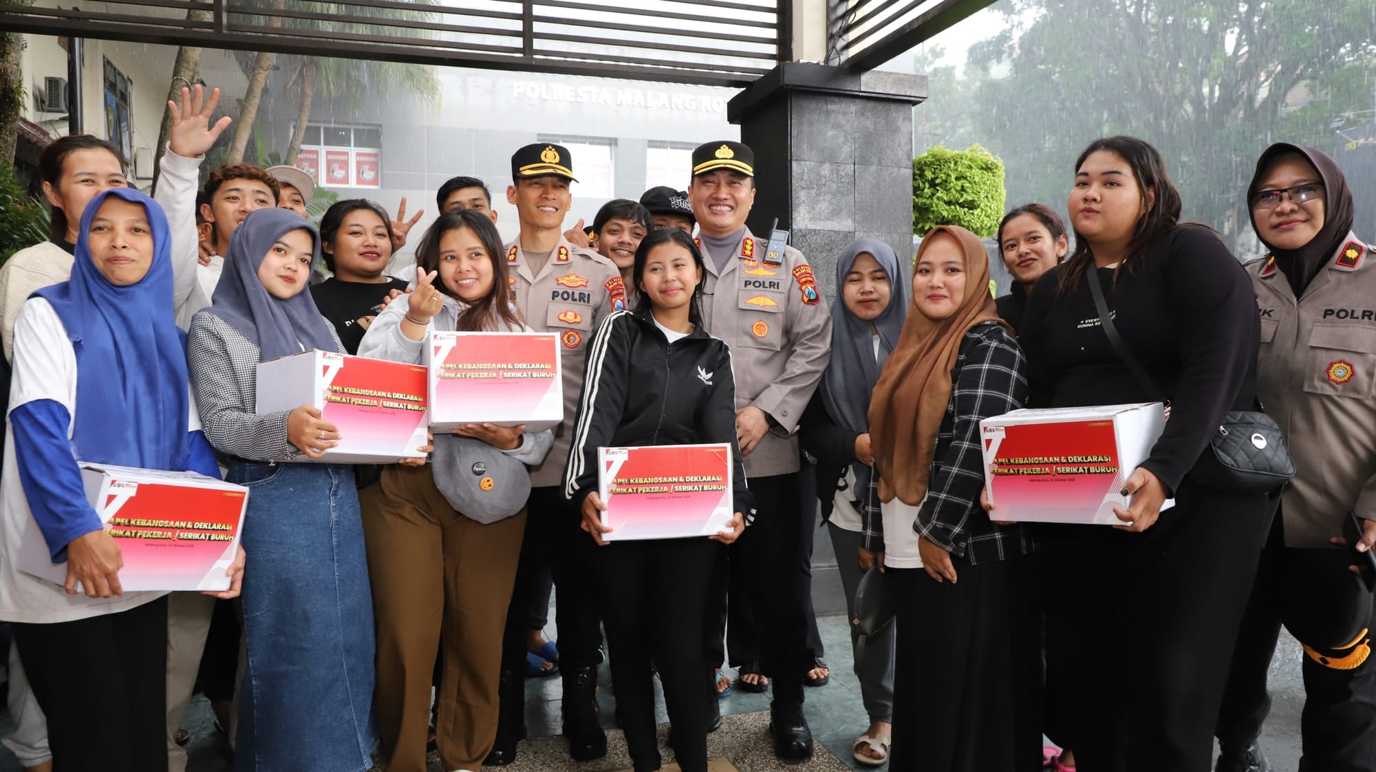 Wujudkan Kamtibmas Kondusif, Polresta Malang Kota dan Buruh Gelar Apel Kebangsaan