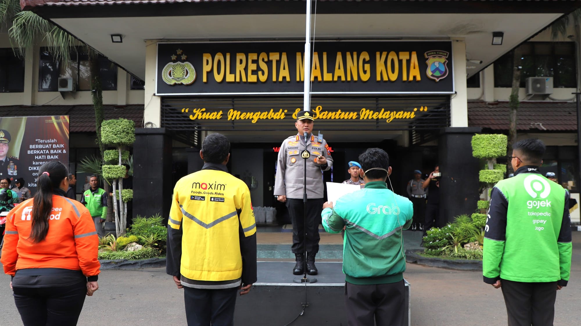 Apel Kebangsaan Polresta Malang Kota: Ojol Kompak Jaga Kondusivitas dan Tolak Anarkisme