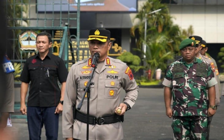 Polrestabes Semarang Turunkan Ribuan Personel Jaga Aksi Unjuk Rasa Mahasiswa Semarang Raya