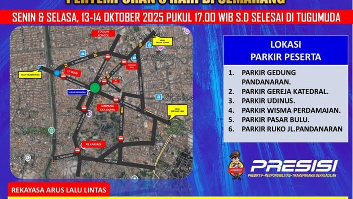 Ada Peringatan Pertempuran 5 Hari Semarang, Arus Lalu Lintas di Tugu Muda Diubah Sementara
