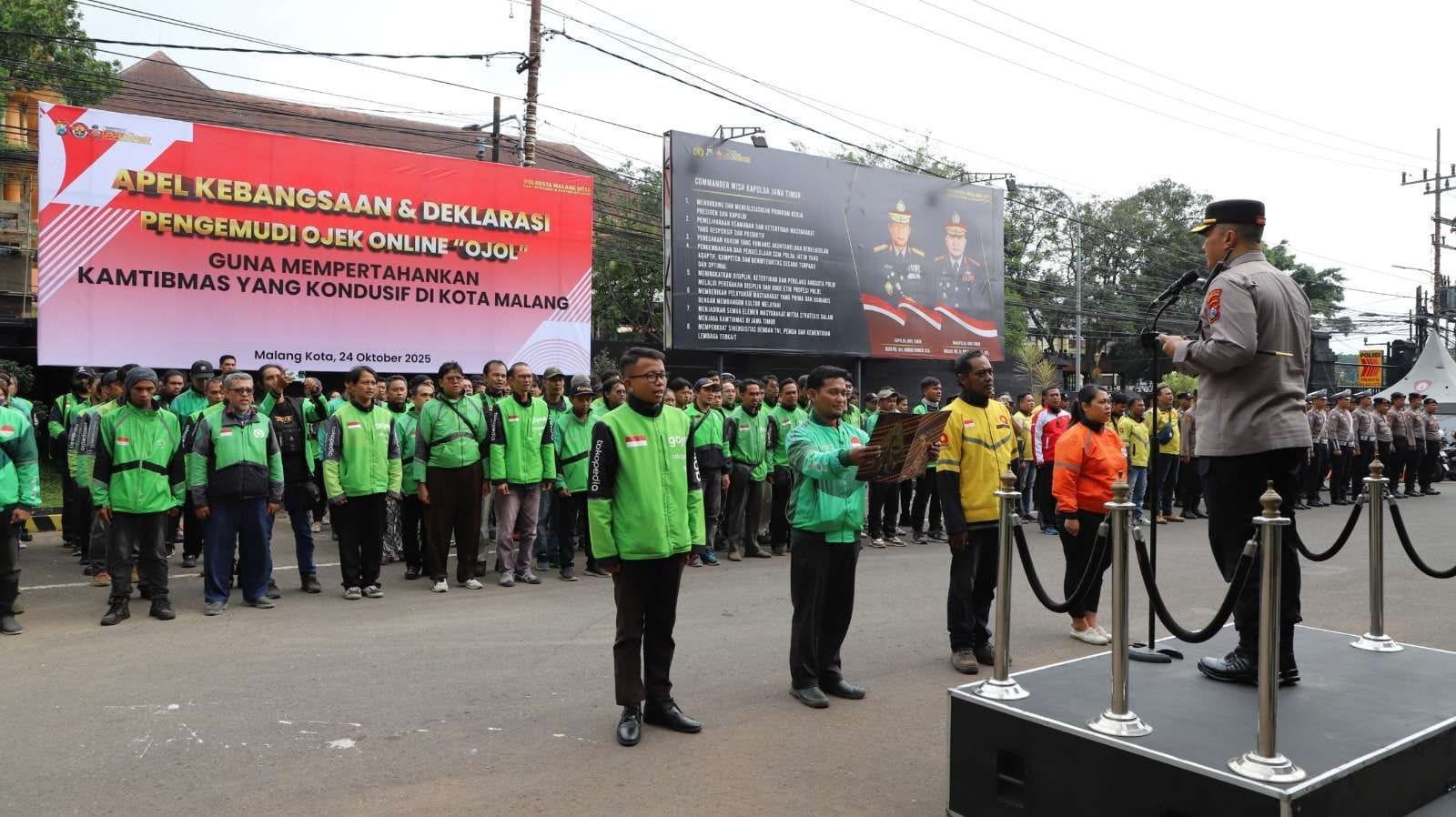 Polresta Makota dan Komunitas Ojol Deklarasi Bersama Jaga Kamtibmas