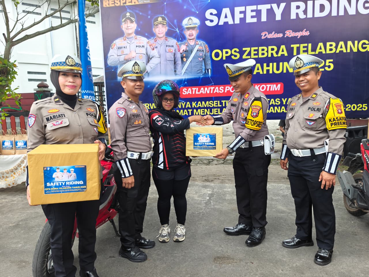 Edukasi Safety Riding Warnai Kampanye Keselamatan Satlantas Polres Kotim di Ops Zebra Telabang 2025