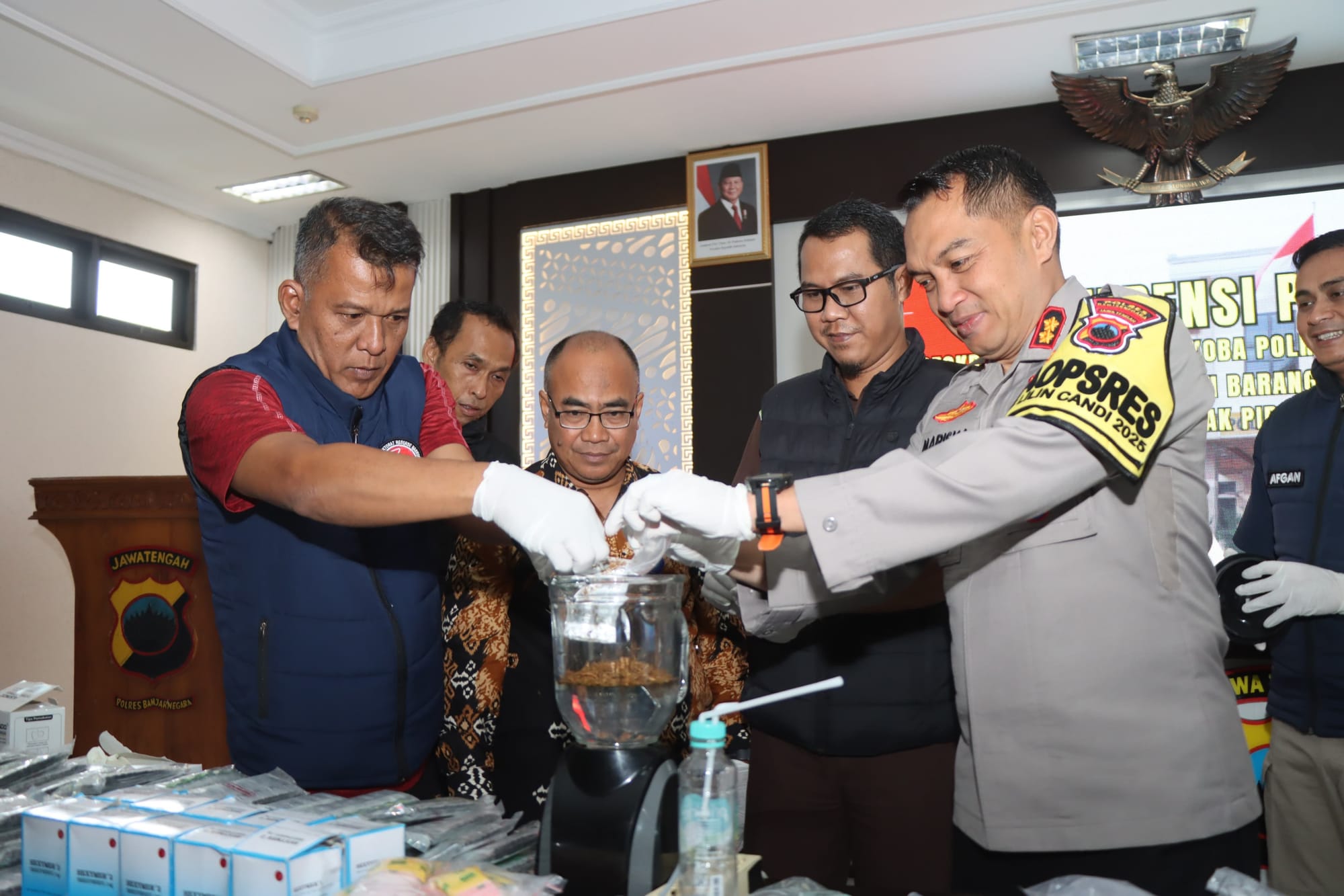 Satreskoba Polres Banjarnegara Musnahkan Barang Bukti dari Enam Kasus Narkoba