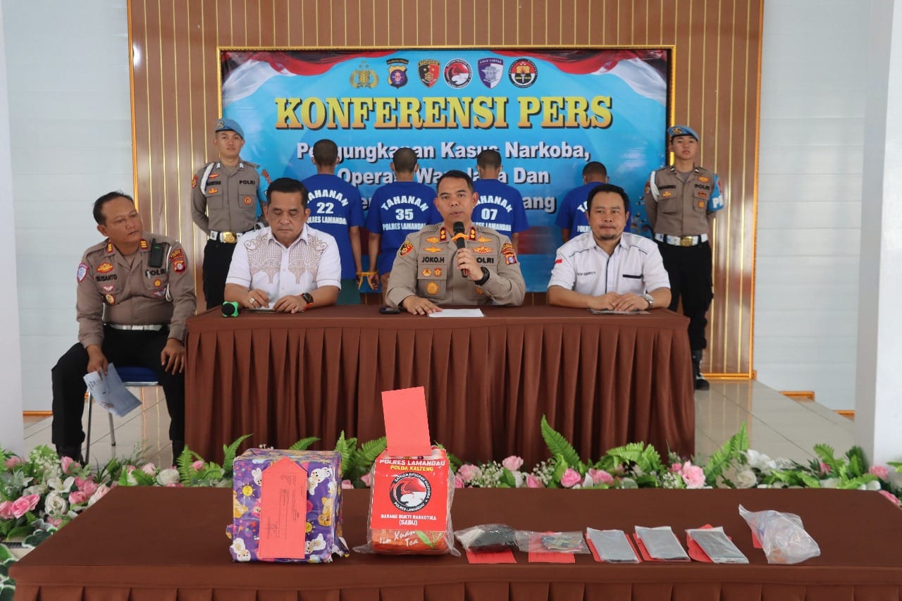 Kapolres Lamandau Pimpin Konferensi Pers Ungkap Kasus Narkoba dan Hasil Operasi 2025