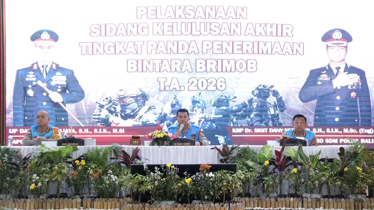 Polda Bali Gelar Sidang Terbuka Penentuan Kelulusan Akhir Bintara Brimob Polri TA 2026