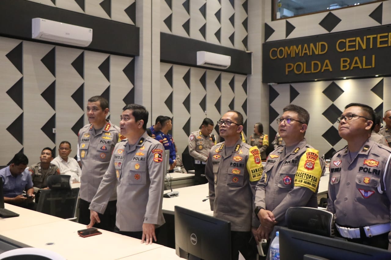 Tim Wasops Itwasum Mabes Polri Tinjau Operasi Lilin Agung 2025 di Polda Bali