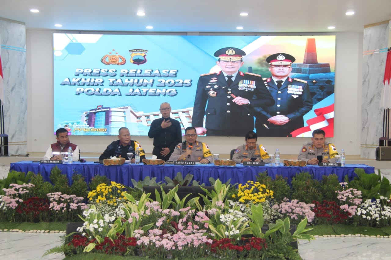 Rilis Akhir Tahun Polda Jateng: Kriminalitas 2025 Turun, Penyelesaian Perkara Tembus 94 Persen