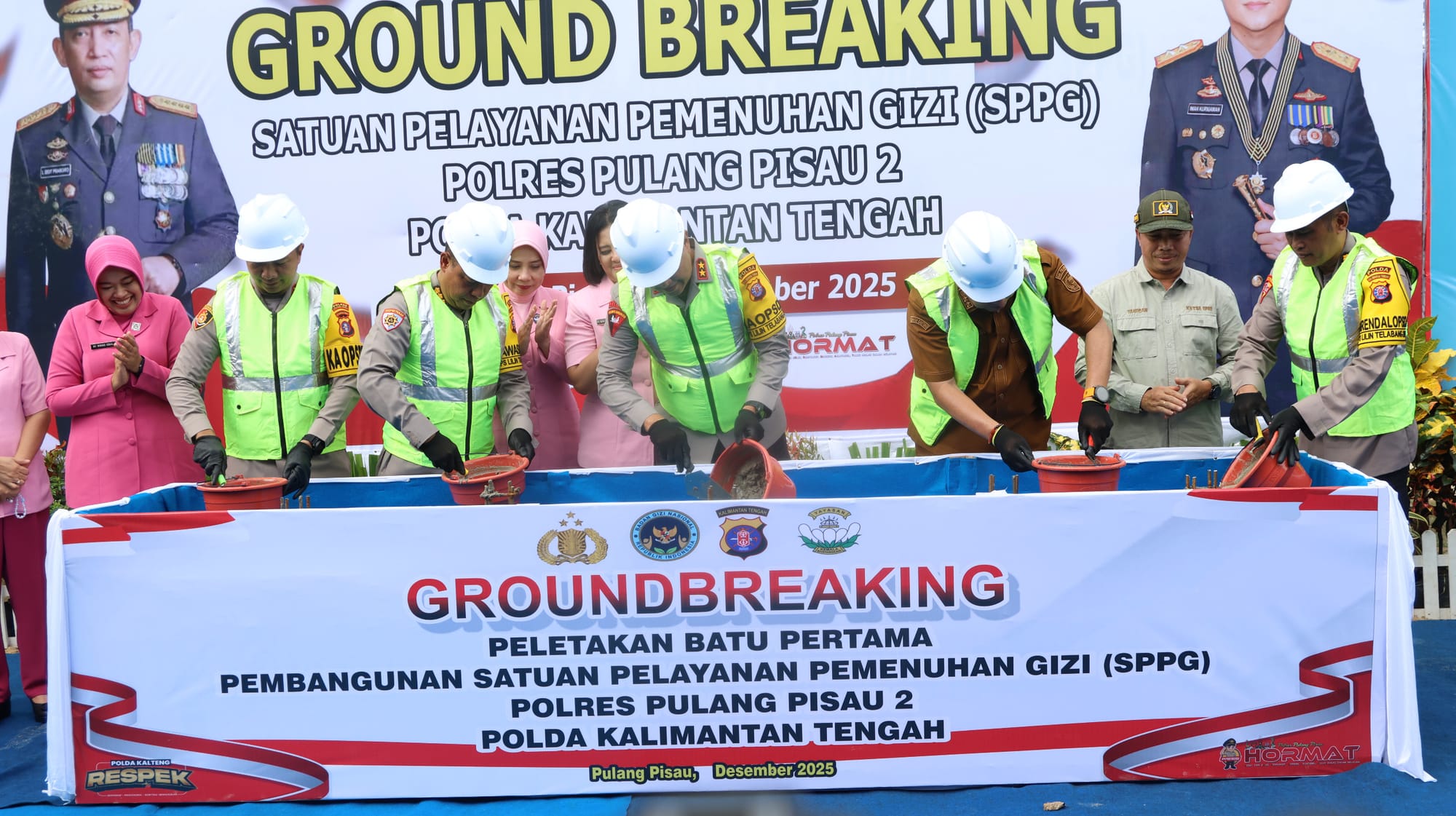 Kapolda Kalteng Resmikan Groundbreaking Dapur SPPG Polres Pulpis, Perkuat Program Makan Bergizi Gratis