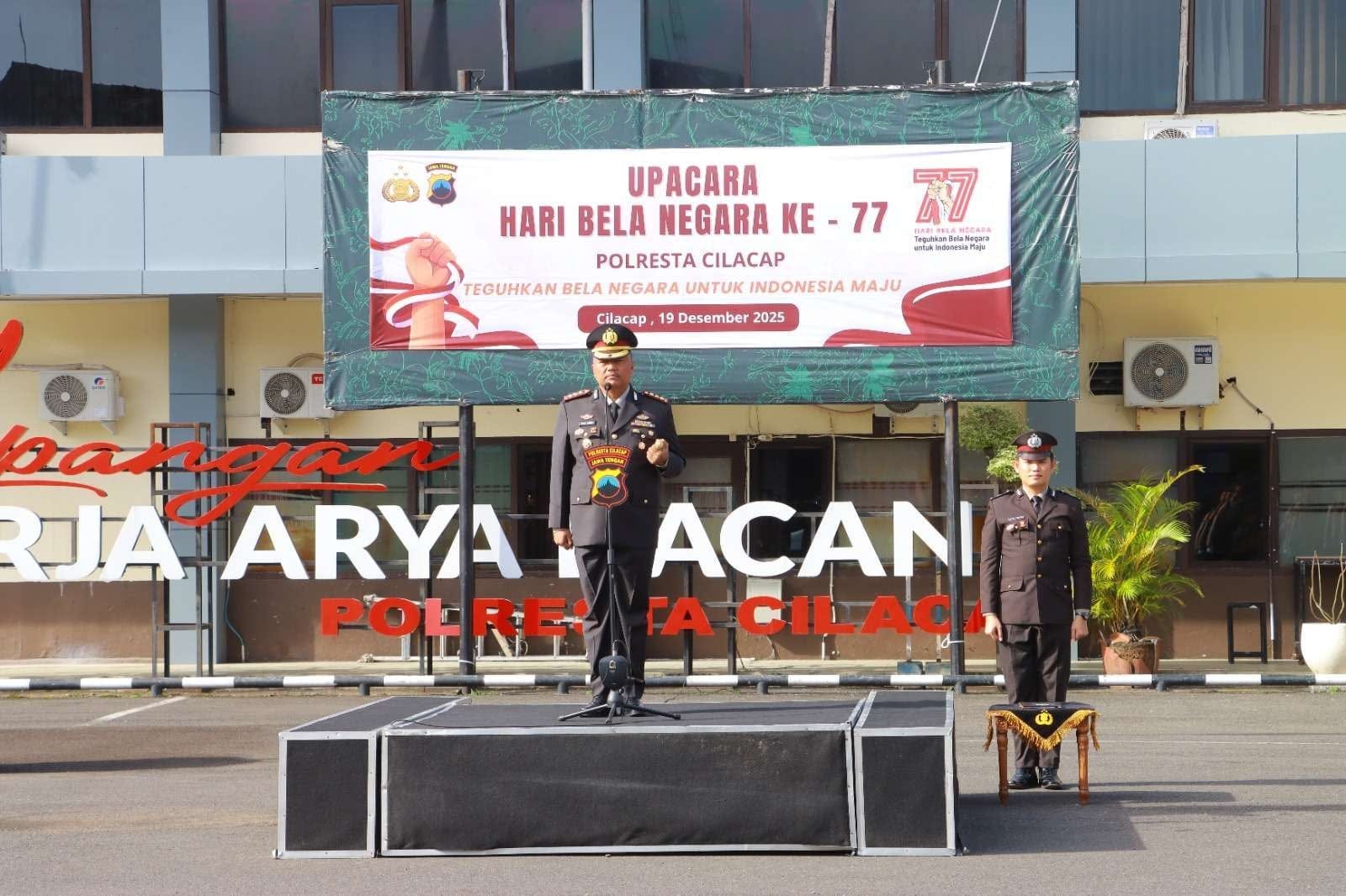 Peringati Hari Bela Negara ke-77, Polresta Cilacap Gelar Upacara