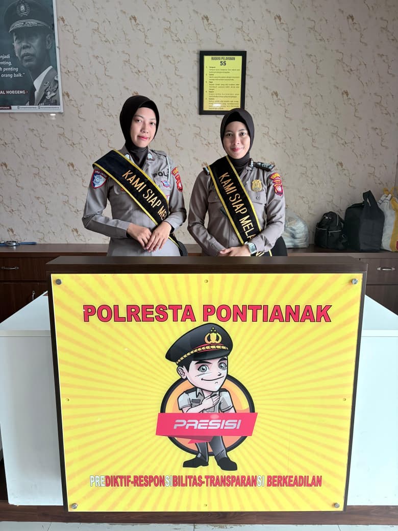 Pelayanan Humanis Jadi Prioritas, Polwan Polresta Pontianak Siaga di SPKT