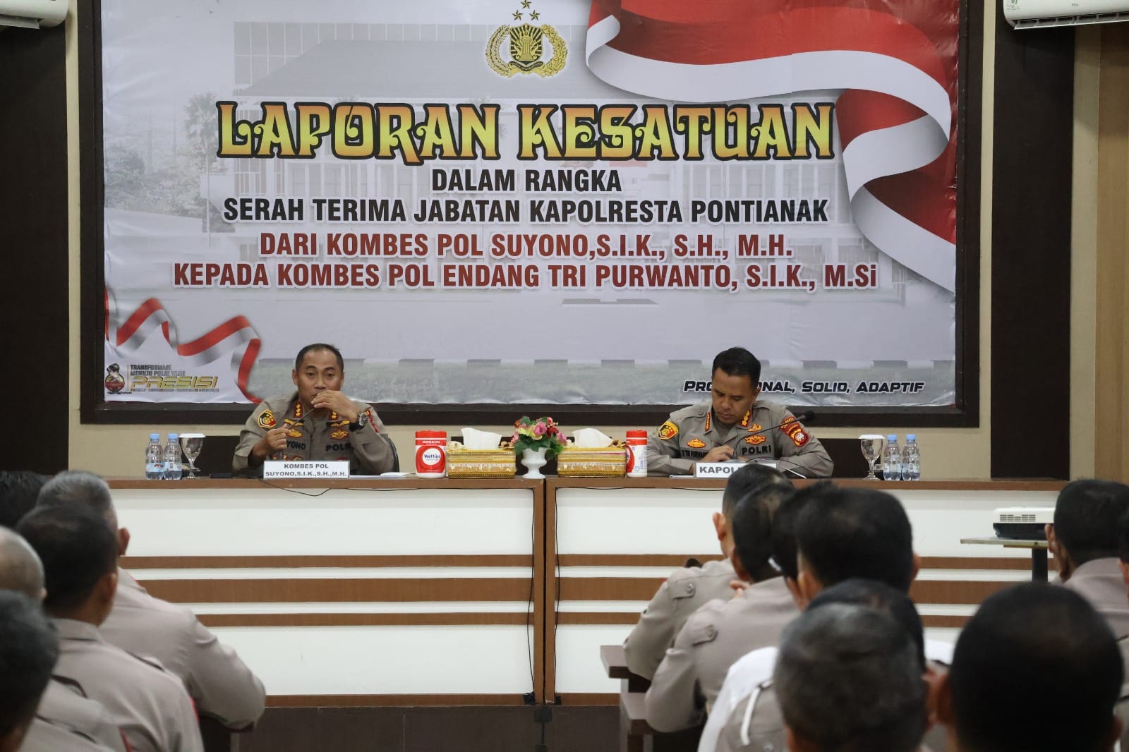 Estafet Kepemimpinan Polresta Pontianak Dimulai Lewat Laporan Kesatuan