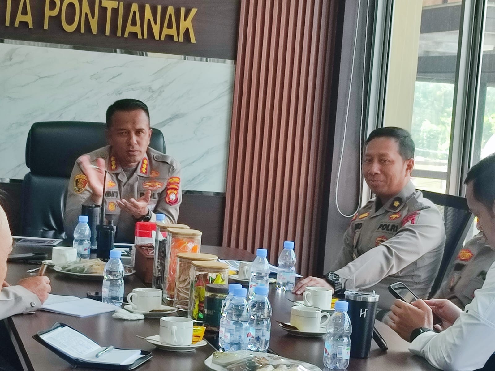Kapolresta Pontianak Pimpin Anev Mingguan Gangguan Kamtibmas