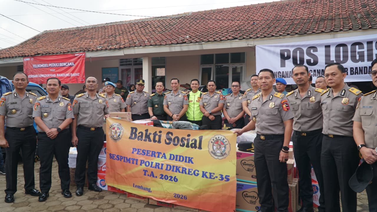 Sespimti Polri Dikreg ke-35 Tunjukkan Empati Sosial bagi Korban Longsor di Cisarua