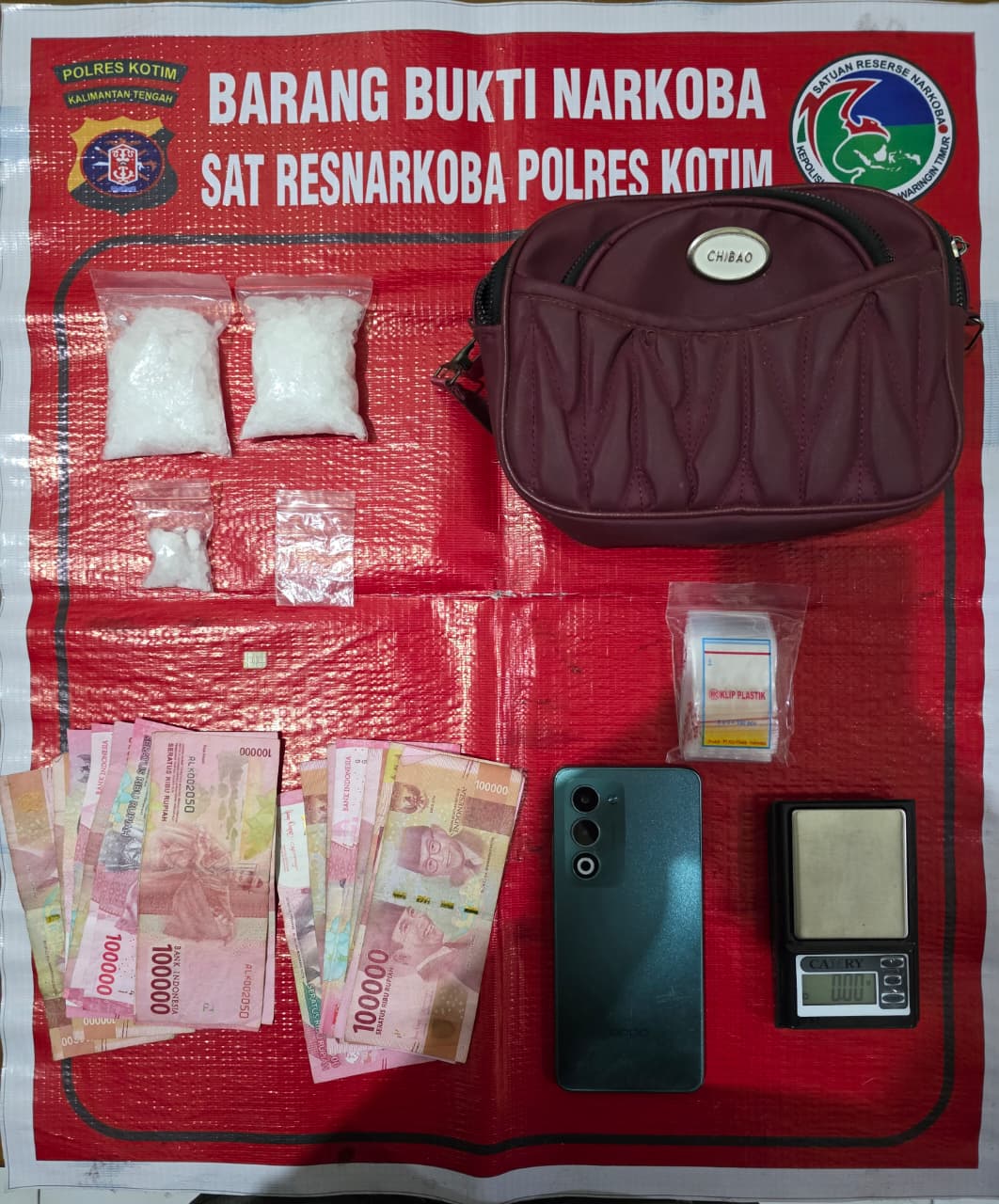 Polres Kotim Tangkap Pengedar Sabu 91,24 Gram di Baamang, Diamankan Dini Hari