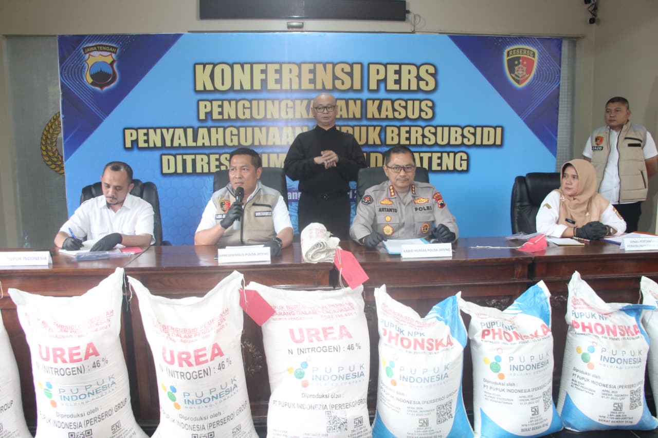 Jaringan Penyelewengan Pupuk Subsidi di Pemalang–Semarang Dibongkar Polda Jateng