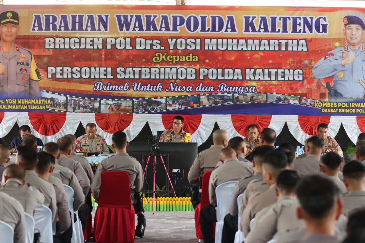 Beri Arahan ke Personel Satbrimob, Wakapolda Kalteng Tekankan Kedisiplinan dan Loyalitas