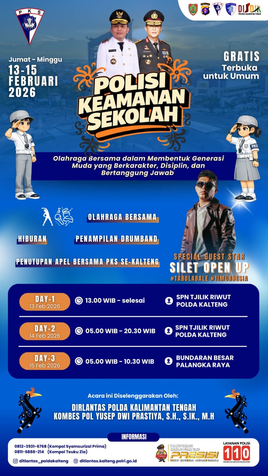 Meriahkan Puncak Polisi Keamanan Sekolah, Warga Kalteng Diminta Datang ke Bundaran Besar